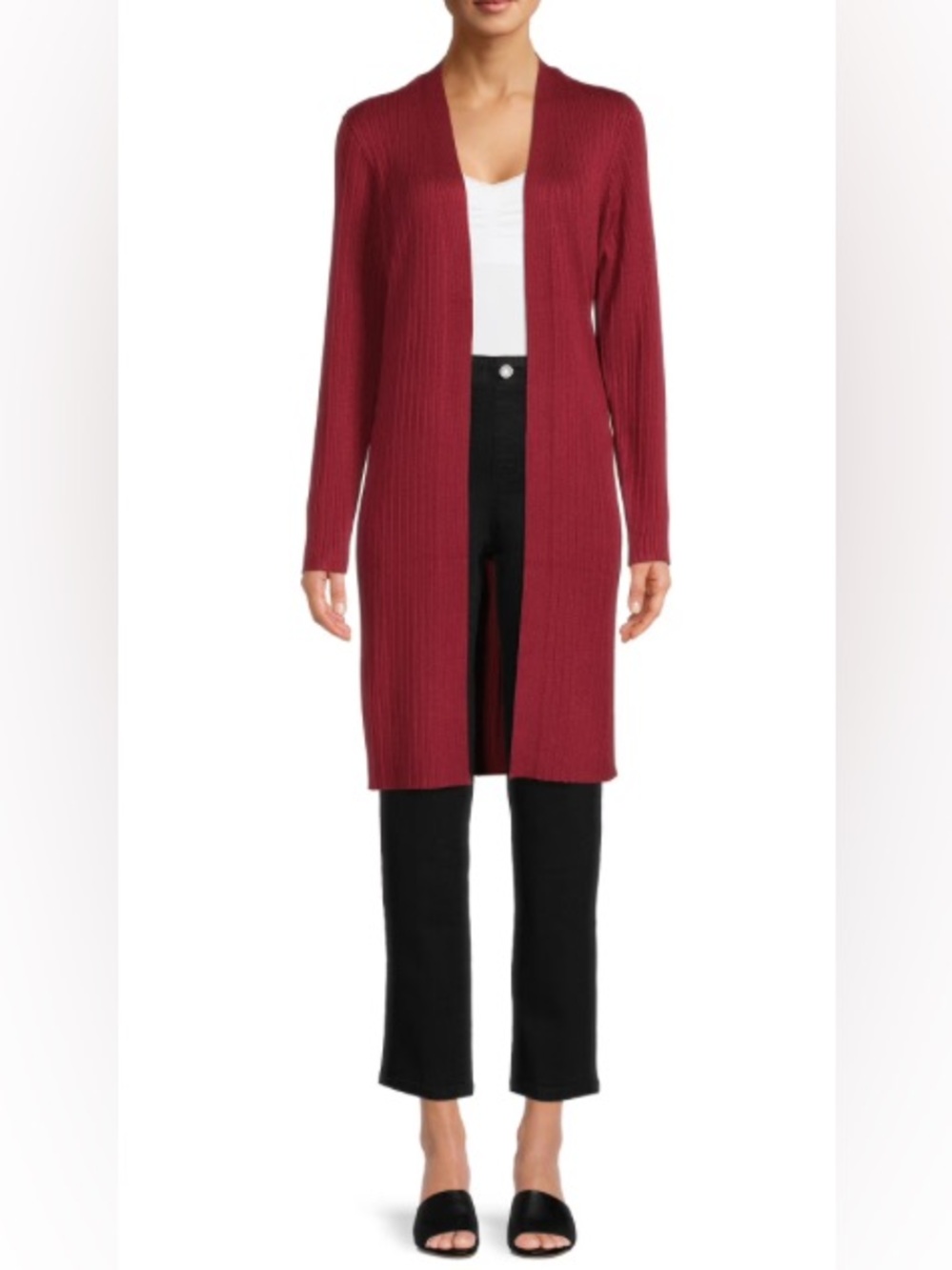 NWT Time and Tru Ribbed Duster Open Sweater Cardigan Size S